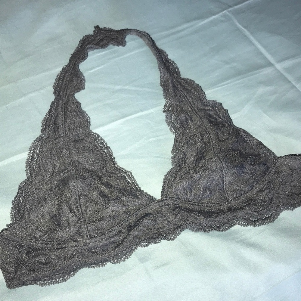 Grey lace bralette